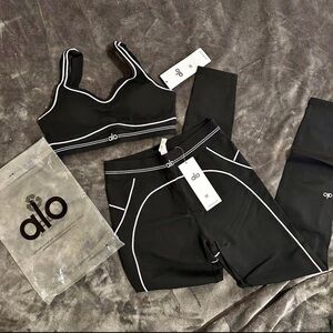 Alo Yoga Black and White Activewear Set